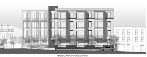 Rendering of Proposed Residential Building at 1500 Pennsylvania Avenue SE.